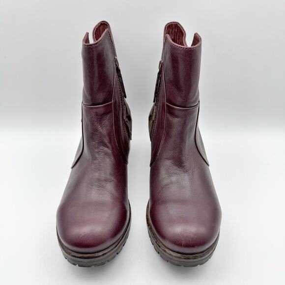 Bueno Womens Fallon Bootie EU 36 US 5.5-6 Merlot Dark Red Leather NIB - Picture 7 of 13